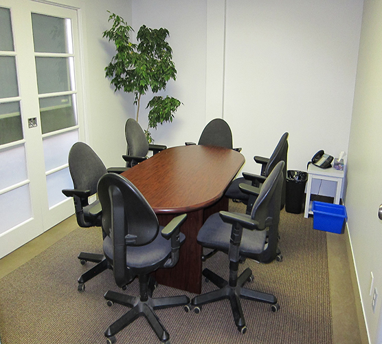 Conference room table with chairs